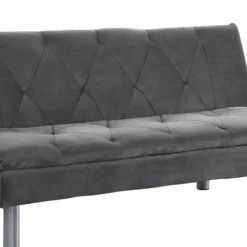 66" Cilliers Sofa Gray Velvet/Chrome Finish - Acme Furniture -Furniture Series Store GUEST aac975f8 e2ad 4a79 bc3b 893a165ef8c8