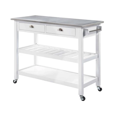 American Heritage 3 Tier Stainless Steel Kitchen Cart With Drawers - Breighton Home 12 American Heritage 3 Tier Stainless Steel Kitchen Cart With Drawers - Breighton Home - Image 12
