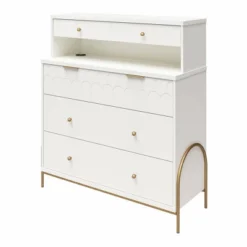 Anastasia 4 Drawer Dresser With Hutch White - CosmoLiving By Cosmopolitan -Furniture Series Store GUEST ac50fb32 4e95 4466 8a7b c7b07d116797