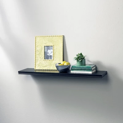 36" X 8" Modern Floating Shelf Wall Mounted Hidden Brackets Black - Inplace 1 36" X 8" Modern Floating Shelf Wall Mounted Hidden Brackets Black - Inplace