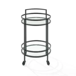 Bailey Round Bar Cart Matte Black - Crosley 13 Bailey Round Bar Cart Matte Black - Crosley -Furniture Series Store GUEST acca8b0c 27f3 4595 8c67 2b7794afc103