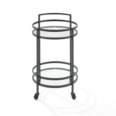 Bailey Round Bar Cart Matte Black - Crosley 5 Bailey Round Bar Cart Matte Black - Crosley - Image 5