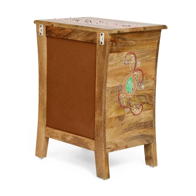 Fullen Handcrafted Boho 2 Drawer Mango Wood Nightstand Natural - Christopher Knight Home 3 Fullen Handcrafted Boho 2 Drawer Mango Wood Nightstand Natural - Christopher Knight Home - Image 3