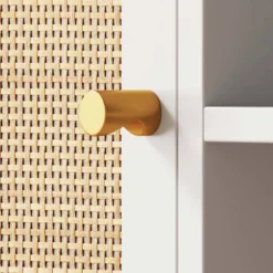 47" Mina Rattan And Wood 2 Door TV Cabinet For TVs Up To 59" White/Gold - Nathan James 6 47" Mina Rattan And Wood 2 Door TV Cabinet For TVs Up To 59" White/Gold - Nathan James -Furniture Series Store GUEST ad27e03b f5b2 44c6 afba 525d308aa300