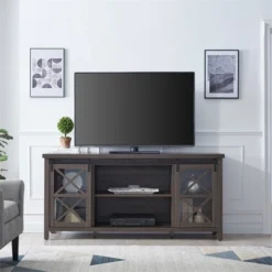 68 In. Alder Brown TV Stand - Henn&Hart -Furniture Series Store GUEST ae5bfcf7 eb04 4a78 80b9 dcec7b26e1bc