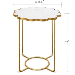 Ophelia White Marble Top Side Accent Table Gold - StyleCraft -Furniture Series Store GUEST b0e8a6f9 35c6 494d 8ba3 ccb10740f7e7