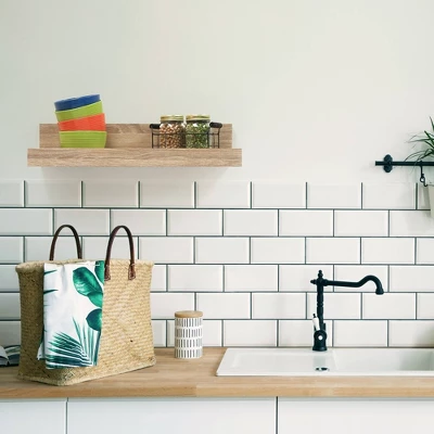 24" X 5" Decorative Shelf Wall Mounted With Front Edge White Oak - Inplace 4 24" X 5" Decorative Shelf Wall Mounted With Front Edge White Oak - Inplace - Image 4