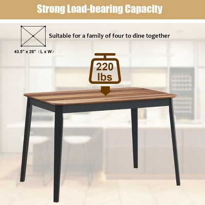 Costway Mid Century Modern Rectangular Dining Room Table W/ Solid Wooden Legs Walnut 8 Costway Mid Century Modern Rectangular Dining Room Table W/ Solid Wooden Legs Walnut - Image 8