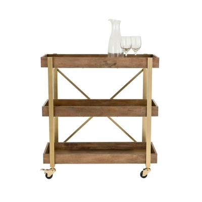 Riley 3-Tier Bar Cart - Adore Décor 6 Riley 3-Tier Bar Cart - Adore Décor - Image 6