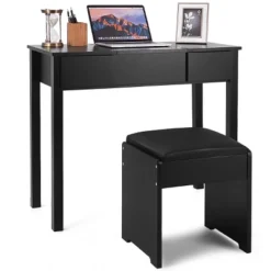 Costway Black Vanity Dressing Table Furniture Stool Storage Box -Furniture Series Store GUEST b3314f0e 2079 4f8e b2d1 178c6b648475