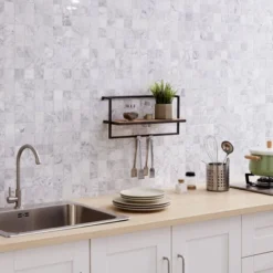 17" X 7.9" Floating Industrial Wood Wall Shelf With Metal Towel Bar Black - Danya B. -Furniture Series Store GUEST b3e8a88f d4fd 4494 b570 bf879b9f37dd