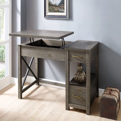 Dexter Lift Writing Desk Distressed Gray - Steve Silver Co. 1 Dexter Lift Writing Desk Distressed Gray - Steve Silver Co.