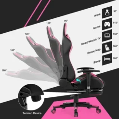 Costway Office Massage Gaming Chair Reclining Swivel Racing With Footrest -Furniture Series Store GUEST b437ccfb 3138 469f 8114 a4542e495bb1