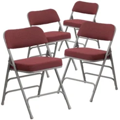 Emma And Oliver 4 Pack Premium Curved Triple Braced & Hinged Fabric Upholstered Metal Folding Chair 27 Emma And Oliver 4 Pack Premium Curved Triple Braced & Hinged Fabric Upholstered Metal Folding Chair -Furniture Series Store GUEST b59ad86a 46d8 4454 95a8 b3b282548fcb