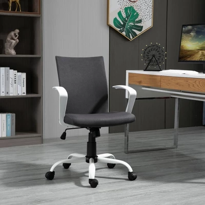Vinsetto Mid Back Home Office Chair With Adjustable Height, High Armrests And Rocking Function 1 Vinsetto Mid Back Home Office Chair With Adjustable Height, High Armrests And Rocking Function