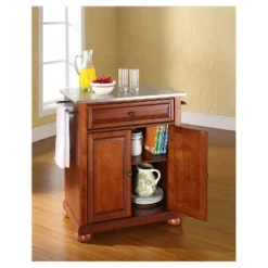 Alexandria Stainless Steel Top Portable Kitchen Island - Classic Cherry - Crosley -Furniture Series Store GUEST b665f6b0 413f 407c bcff c0f64c6c724c