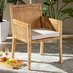 Karis Wood And Rattan Armchair Natural/White - Bali & Pari -Furniture Series Store GUEST b7202390 20bb 4077 bc29 16f176566f4d