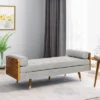 Keairns Mid Century Modern Tufted Double End Chaise Lounge With Bolster Pillows - Christopher Knight Home