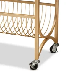 Jacek Metal Wine Cart With Marble Tabletop Gold - Baxton Studio -Furniture Series Store GUEST b7d24750 b7dc 4001 8295 55f9505751a6