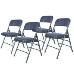 Set Of 4 Deluxe Fabric Padded Triple Brace Folding Chairs - Hampden Furnishings -Furniture Series Store GUEST b805f7d9 edd2 43f4 9c11 b8583ebe52b7