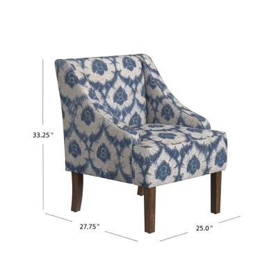 Classic Swoop Arm Chair Ikat Medallion Print - HomePop 8 Classic Swoop Arm Chair Ikat Medallion Print - HomePop - Image 8