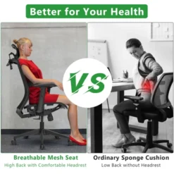 Tangkula High Back Mesh Office Chair Ergonomic Executive Chair Swivel Computer Task Chair W/ Headrest Black/ Gray -Furniture Series Store GUEST b8f9c55d 938b 4f44 99d2 42121daec42b