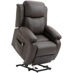 HOMCOM Living Room Power Lift Chair, PU Leather Electric Recliner Sofa Chair For Elderly With Remote Control -Furniture Series Store GUEST b95c7810 3bf8 4b19 af4c a3ad441f7d73