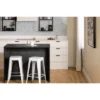 Myro Kitchen Island Faux Black Stone/White - South Shore