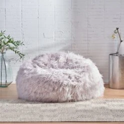 Lachlan Furry Bean Bag - Christopher Knight Home -Furniture Series Store GUEST bba75c92 38f3 4d5a 846d 03596950a6e1
