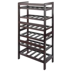 Silvi 30 Bottles Wine Rack Wood/Toasted Walnut - Winsome -Furniture Series Store GUEST bbdd9dea 06d5 4c8d 8730 f3179de989bb