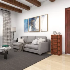 Traditional Faux Leather 5 Drawer Chest Camel Brown - Olivia & May -Furniture Series Store GUEST bc08ee95 d8cd 40f1 a00e ca6dd06a4485