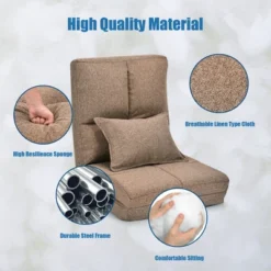 Costway Fold Down Chair Flip Out Lounger Convertible Sleeper Couch Futon Bed W/ Pillow -Furniture Series Store GUEST bcde3d88 3f2f 489c afa1 21dde2410183