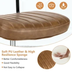 Costway PU Leather Office Chair Adjustable Swivel Task Chair W/ Backrest -Furniture Series Store GUEST bcee096d a77a 43b8 a579 fe3cbff73aaa