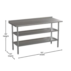 Emma And Oliver NSF Certified Stainless Steel 18 Gauge Work Table With 1.5" Backsplash And Undershelves -Furniture Series Store GUEST bcf21c7c f923 449a bec4 b3632d56e860