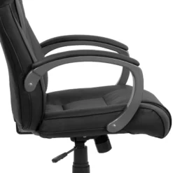 Emma And Oliver High Back Black LeatherSoft Swivel Office Chair Titanium Nylon Base/Loop Arms -Furniture Series Store GUEST bd439916 d1ae 49ef a972 16c67a1fee53