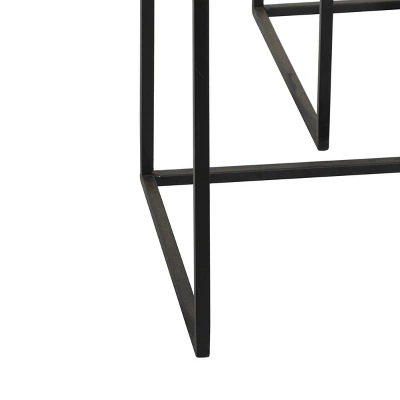 Contemporary Metal Bar Cart Black - Olivia & May 3 Contemporary Metal Bar Cart Black - Olivia & May - Image 3