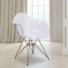 Emma And Oliver 2 Pack Transparent Side Chair With Arms And Gold Base - Accent & Side Chair