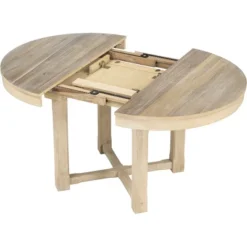 5 PCS Round Extendable Dining Table Set With Butterfly Leaf And 4 Upholstered Dining Armchairs-ModernLuxe 22 5 PCS Round Extendable Dining Table Set With Butterfly Leaf And 4 Upholstered Dining Armchairs-ModernLuxe -Furniture Series Store GUEST bddc947b d5ed 4370 8c20 de5630a27779