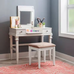 Adler Vanity Set White - Linon -Furniture Series Store GUEST bdff644c 8828 48df 863e 7ae04123fa9e