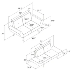 RealRooms Euro Upholstered Tufted Loveseat Futon With Storage Pockets 17 RealRooms Euro Upholstered Tufted Loveseat Futon With Storage Pockets -Furniture Series Store GUEST be996b60 a7be 4c15 b0e0 c97236483dce