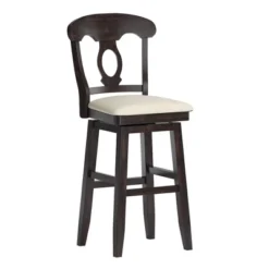 29" South Hill Napoleon Back Wood Swivel Height Barstool - Inspire Q -Furniture Series Store GUEST bec36c9c e3b5 4a43 8c7c 42f755931d04