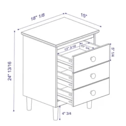 Stiva Classic Mid-Century Modern 3 Drawer Nightstand - Saracina Home -Furniture Series Store GUEST bee22175 0b98 4727 8437 b5e06a3b01e7