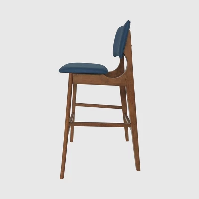 Set Of 2 Fessenden Barstools Dark Blue - Christopher Knight Home 4 Set Of 2 Fessenden Barstools Dark Blue - Christopher Knight Home - Image 4