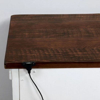 3pc Willow Rustic Bedroom Set With 2 Nightstands Distressed White/Walnut - HOMES: Inside + Out 7 3pc Willow Rustic Bedroom Set With 2 Nightstands Distressed White/Walnut - HOMES: Inside + Out - Image 7