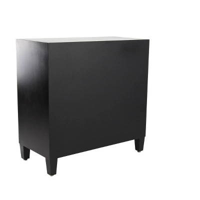 Modern Crescent Moon Pattern Wood Rectangle Cabinet Black - Olivia & May 8 Modern Crescent Moon Pattern Wood Rectangle Cabinet Black - Olivia & May - Image 8