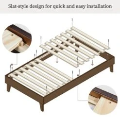 Yaheetech Wooden Bed Frame Platform Bed With Wood Slat Support -Furniture Series Store GUEST c2844524 f84d 4e39 832a d2e8b993f838