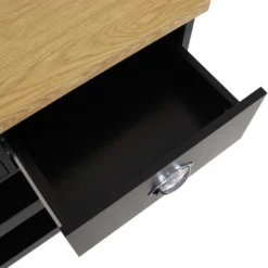 Sunnydaze Decor Sunnydaze MDF Indoor Farmhouse Style Kitchen Island Cart With Drawers And Shelves - 34.25" H - Black -Furniture Series Store GUEST c3746806 045e 4b19 932d a6f5de5f02d2