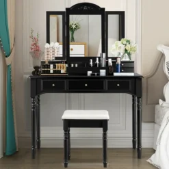 Costway 7 Drawers Vanity Set Dressing Table W/ Tri-Folding Mirror 21 Costway 7 Drawers Vanity Set Dressing Table W/ Tri-Folding Mirror -Furniture Series Store GUEST c3ef9a79 96e6 48dd aa19 f416a5b17362