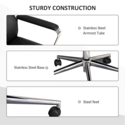 Vinsetto High Back Executive Office Chair Faux Leather Swivel Computer Desk Chair With Padded Arm, Adjustable Height, Wheels Black -Furniture Series Store GUEST c3fe2f35 5010 4a7a a654 02737fc08d9e