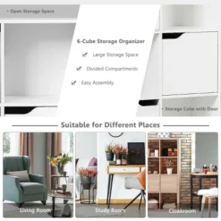 Costway 9 Cube Bookcase Cabinet Wood Bookcase Storage Shelves Room Divider Organization -Furniture Series Store GUEST c5005ff9 5b03 48bd 8d49 2dbc6e812596